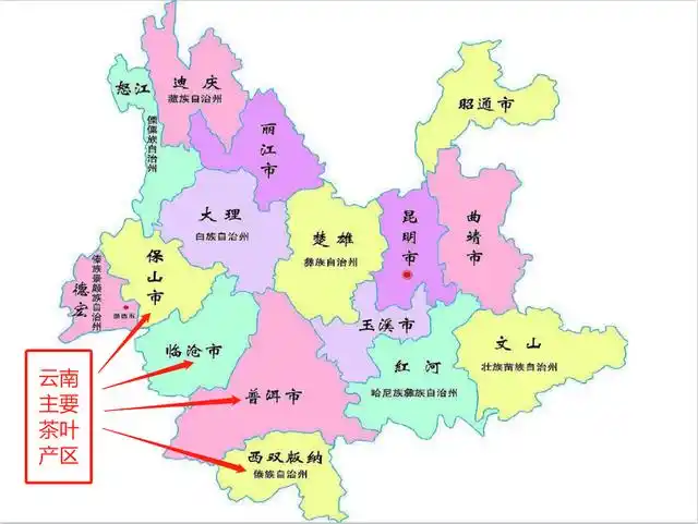 「知茶」云南主要的茶产区