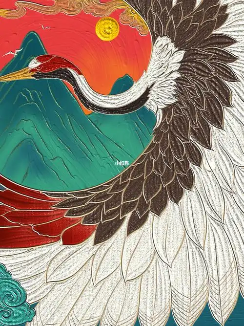 插画临摹仙鹤图案2