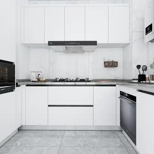 橱柜和瓷砖都贴白的,他们都羡慕了! - 杭州欧派橱柜 佳好佳店设计效果