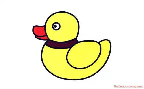 大黄鸭简笔画彩色