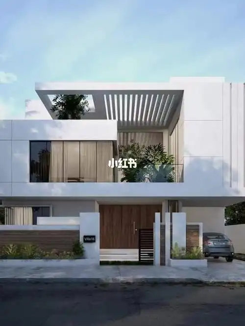 两层白色现代简约自建别墅私宅