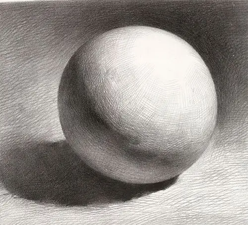 素描教程 / 石膏几何体临摹图片 / 球体素描图片步骤_素描自学网