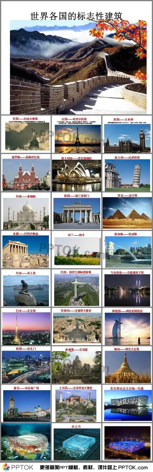 世界标志性建筑物ppt