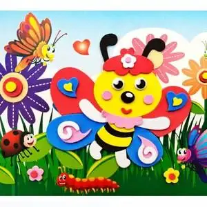 儿童3d立体卡通粘贴画diy手工制作幼儿园eva环保贴画2-6岁
