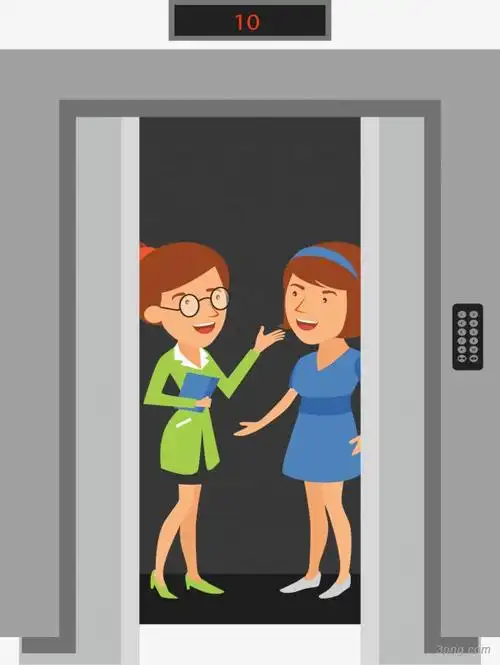 商务小人乘坐电梯png素材透明免抠图片-动植人物