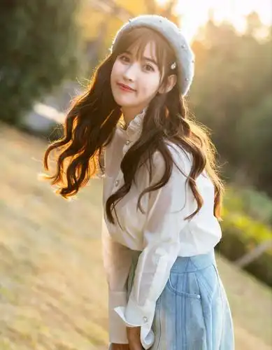 春天气息阳光美景下的唯美青涩女孩