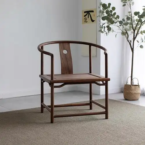 顾语堂新中式圈椅实木餐椅扶手椅