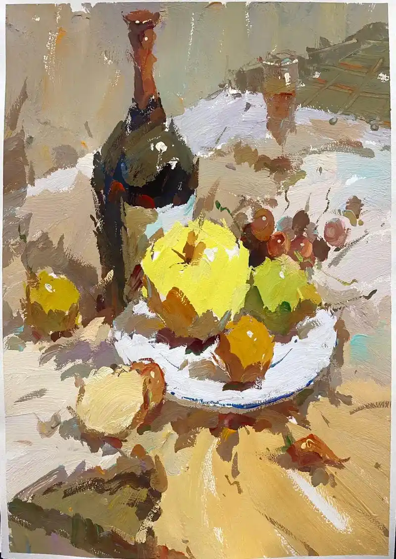 水彩画 #人人都是艺术家 #抖音艺术季 #水粉 #暖色系  - 抖音