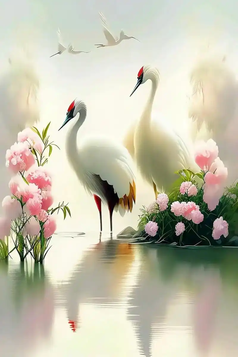 春天的景色送给可爱的你" "大地回春鸟语花香 "天鹅 "唯美 - 抖音