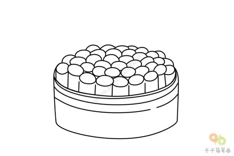 山西美食 莜面栲栳栳_地方美食简笔画
