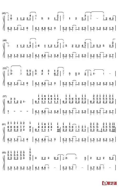 一介书生钢琴简谱-数字双手-江潮3