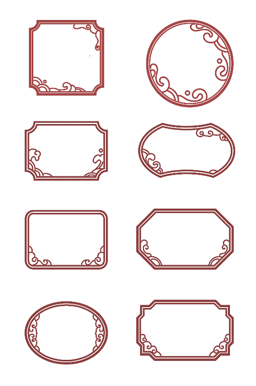 中国风古典祥云纹文化墙雕刻边框中式文本框