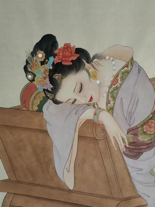 临摹项维仁红楼梦十二金钗《可卿春睡图》#国画工笔  #工笔人物