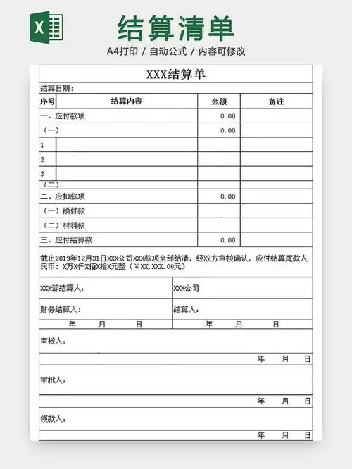 财务结算流程图模板