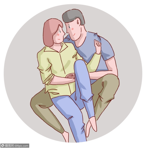 表白季依偎在一起的情侣男性女性