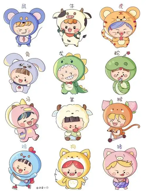 十二生肖卡通头像情侣可爱春日头像