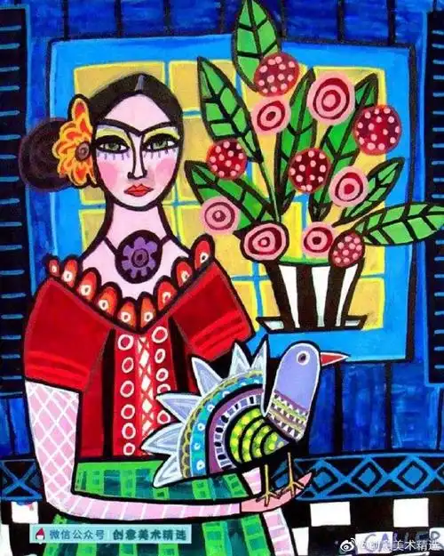 很有设计感的一组人物主题色彩装饰画.