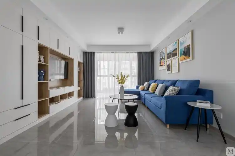 简约客厅窗帘装修效果图