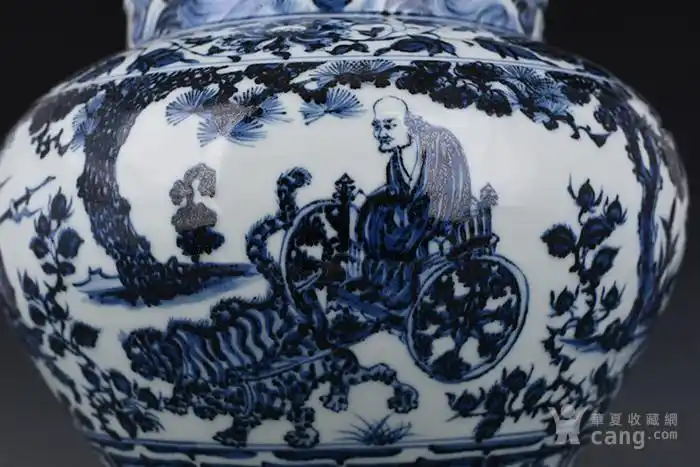 元青花鬼谷下山人物故事纹罐23 古玩古董古瓷器