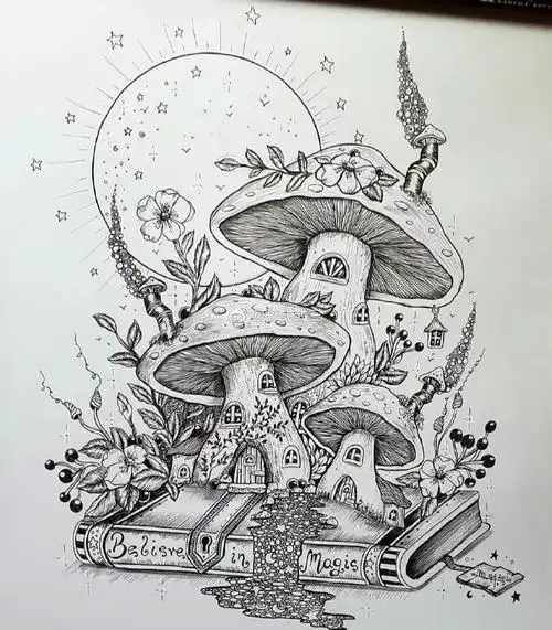 黑白装饰画##线描##插画