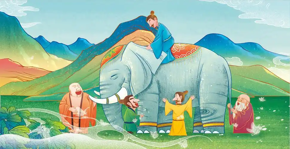 《盲人摸象》绘本