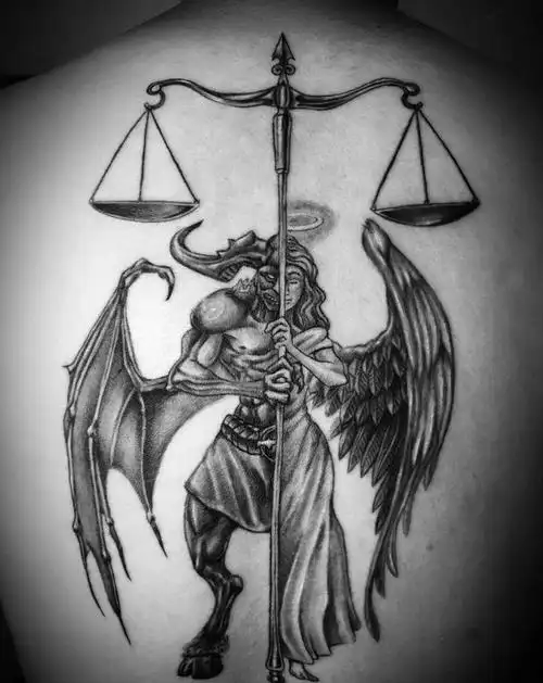 天使与魔鬼纹身图片