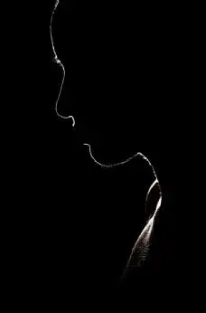 人像侧脸逆光艺术背景素材