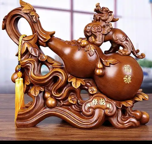 财葫芦摆件貔貅大号 中式家居风水客厅玄关电视酒柜装饰品摆设 a9