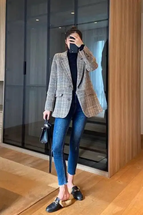 秋冬格子西装里面穿什么?这5种搭配示范,轻松穿出时尚感