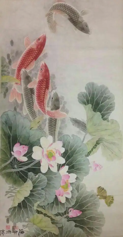 鱼你有约,岭南书画院工笔画鲤鱼班