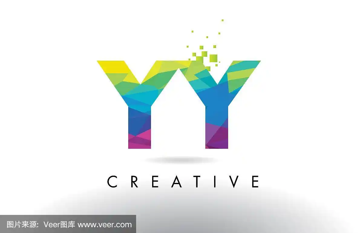 yy彩色字母折纸三角形设计