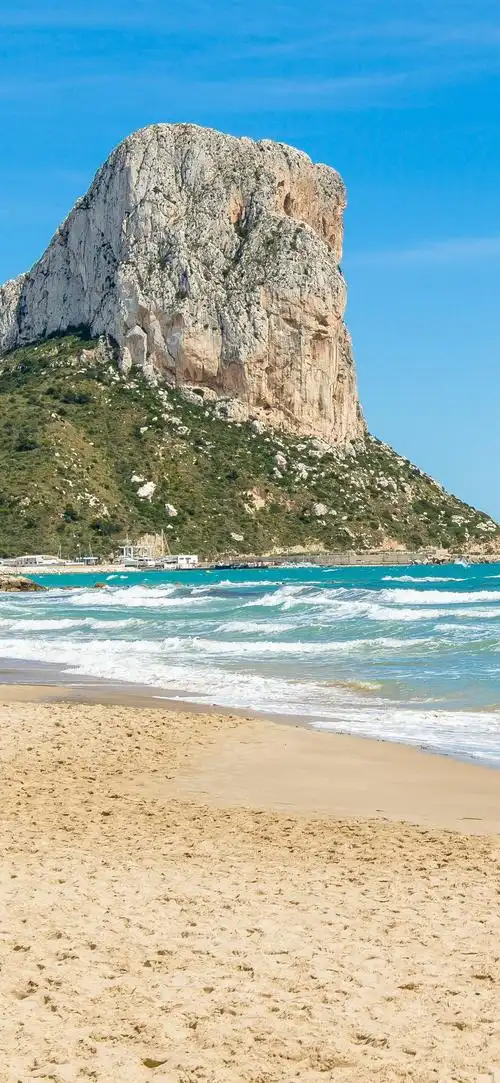 海滩,海,岩石,波浪,蓝天 iphone 壁纸