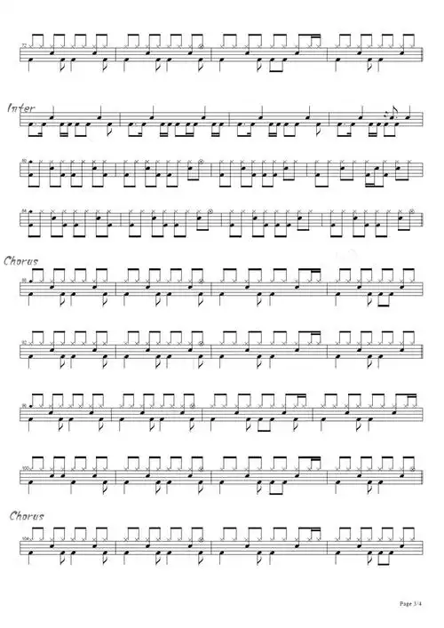 高夫大雨还在下鼓谱架子鼓谱