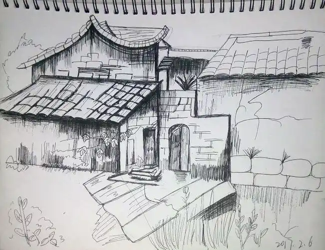 6手绘老房子(附步骤) - 简书