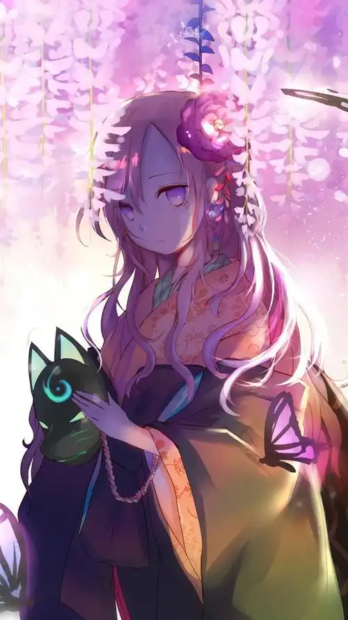 紫藤花开/超好看的紫色系动漫少女/柔美紫色动漫女孩