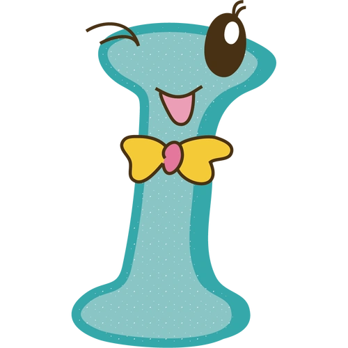 卡通可爱彩色字母i 图片