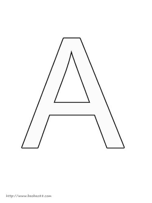 26个字母涂色卡[26p]_字符图形简笔画(涂色图片)_宝宝吧