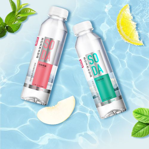 农夫山泉苏打水无糖410ml15瓶柠檬白桃夏弱碱无气饮用水