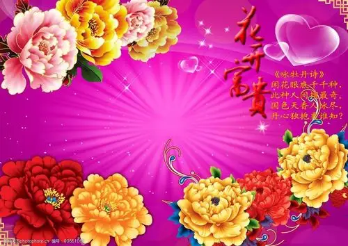 花开富贵浪漫电视背景墙