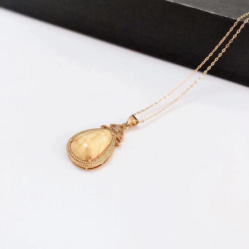 d940天然蜜蜡白花蜜白妖花s925银精工镶嵌水滴吊坠2816278mm