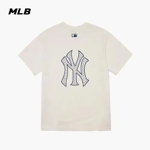 mlb男女情侣t恤大logo印花圆领短袖运动休闲22春夏新款宽松上衣正品