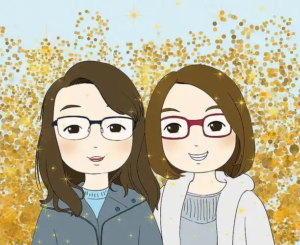 绿沙画像馆卡通闺蜜像,姐妹像特辑