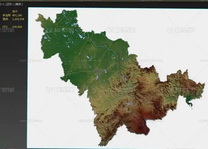 吉林省彩色3d三维地形