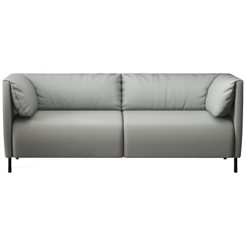 轻奢皮沙发小户型客厅公寓租房双人三人办公室皮艺沙发组合 浅灰色