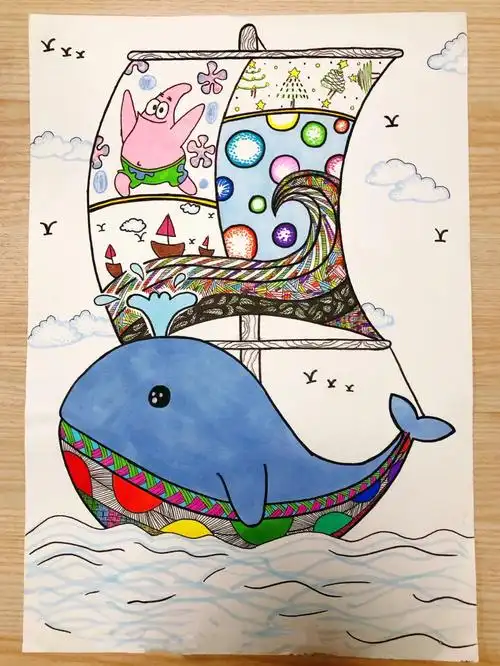 线描画乘风破浪