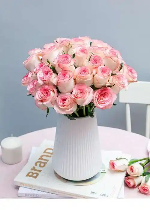 爱丽丝-仙女纱款:艾莎玫瑰 33枝_鲜花-花礼网(鲜花礼品网)