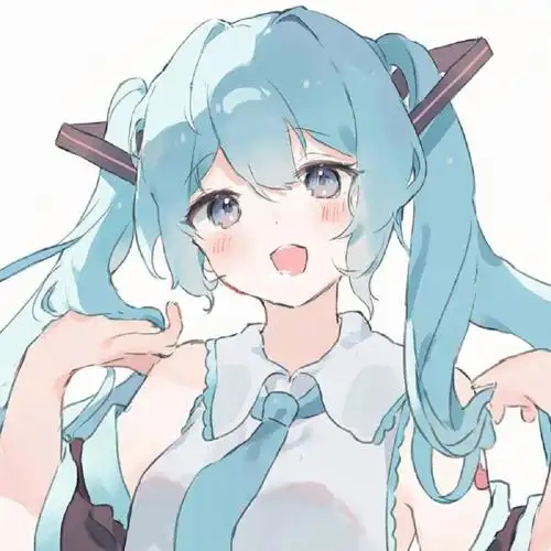 女生漫画头像青色系列