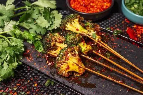 烧烤西兰花 烧烤 烤串