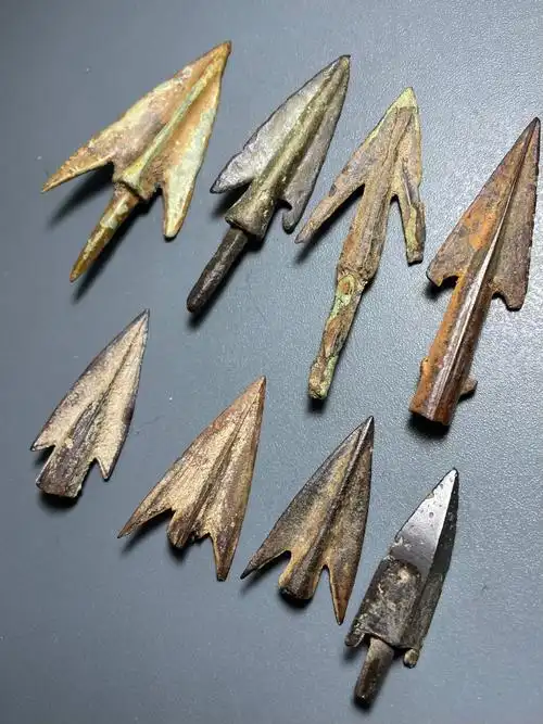箭头箭镞双翼倒须铜箭镞一组8枚