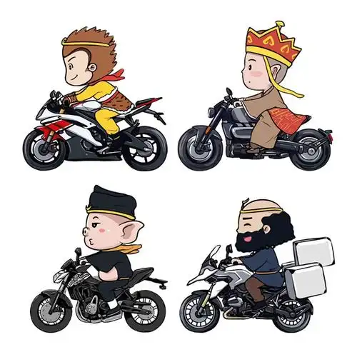 西游记师徒四人个性卡通创意车贴汽车挡风玻璃汽车装饰贴